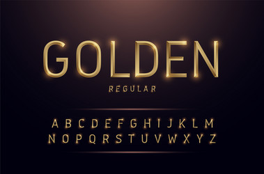 alphabet gold metallic and effect designs vector image