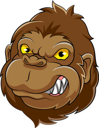 gorilla head mascot vector image