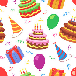 birthday seamless pattern vector image