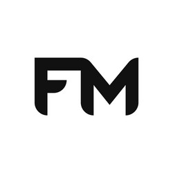 fm letter logo design with simple style vector image