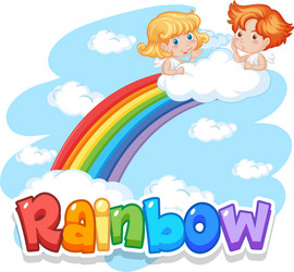 font design for word rainbow vector image