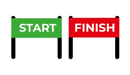 start and finish vector image