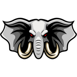 angry elephant head cartoon character vector image