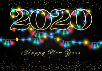 new year 2020 garlands background vector image