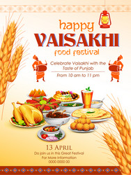 happy vaisakhi punjabi festival celebration vector image