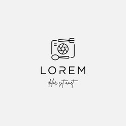 camera food logo template design icon vector image