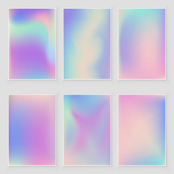 abstract holographic iridescent foil texture set vector image