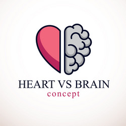 heart and brain concept conflict between emotions vector image