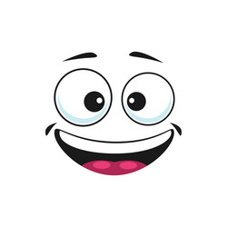 happy smiley with open mouth isolated emoticon fun vector image