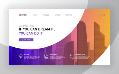 landing page template for business vector image