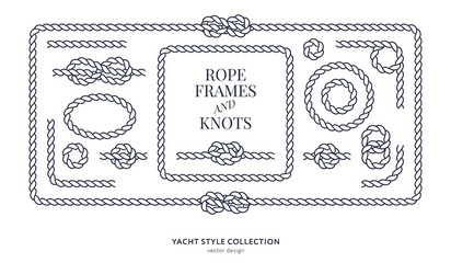 nautical rope knots and frames vector image