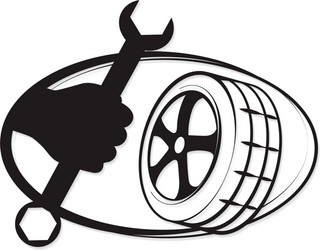 tyre repair vector image