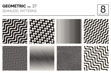 minimal geometric seamless patterns set vector image