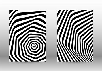 set of abstract patterns with distorted lines vector image