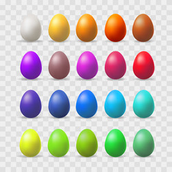 row 3d easter eggs vector image