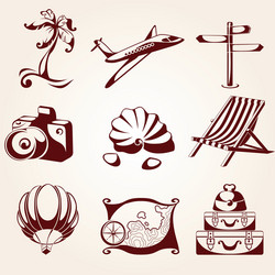 travel icons vector image