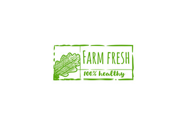 farm fresh 100 healthy label vector image