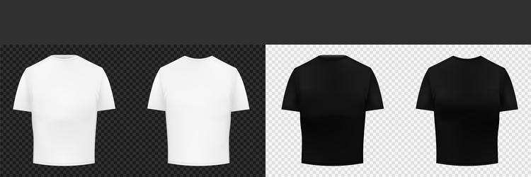 black and white tshirt mockup vector image