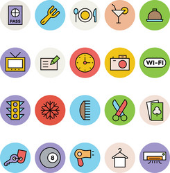 hotel and restaurant icons 1 vector image