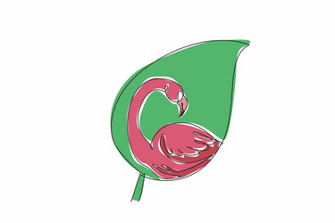 single continuous line drawing flamingo head vector image