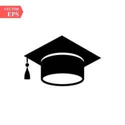 Graduation hat icon isolated on white background vector