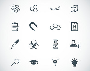 black science icons set vector image