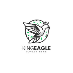 logo king eagle gradient line art style vector image