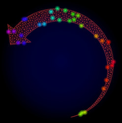 red mesh rotate backward with rainbow vector image