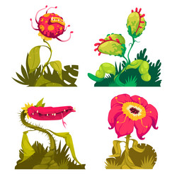 carnivorous monster plant vector image