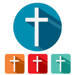 christian cross flat icon design vector image