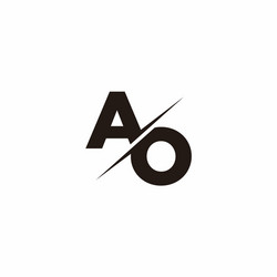 ao logo letter monogram slash with modern vector image