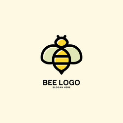 bee logo animal design vector image