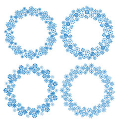 snowflakes circle frames for christmas holiday vector image