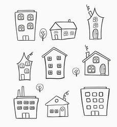 sketches of houses vector image