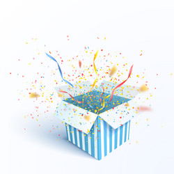 open gift box with confetti vector image