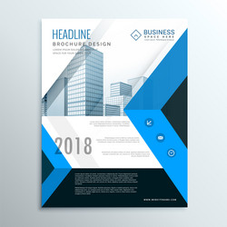 a4 blue annual report brochure flyer design vector image