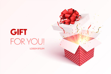 open gift box with confetti vector image