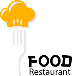 food restaurant logo chef hat fork background vect vector image