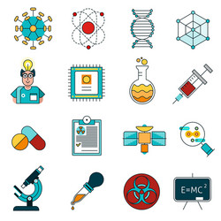 science line icons set vector image