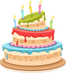 sweet birthday cake vector image