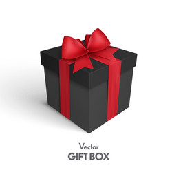 gift box with red ribbon and bow vector image