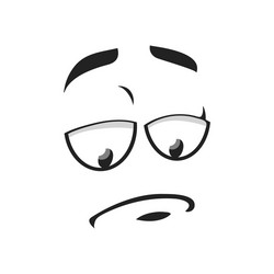 cartoon sad face icon unhappy upset emoji vector image