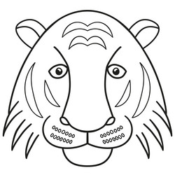 tiger face black and white picture vector image