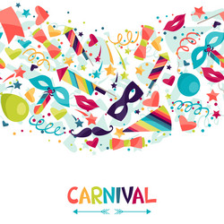 Celebration seamless pattern with carnival icons vector