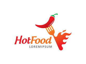 hot food logo symbol or icon template vector image