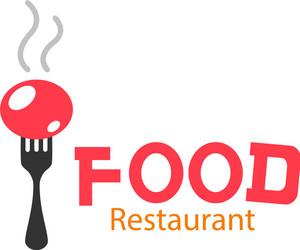 food restaurant logo fork background image vector image