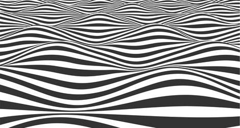 abstract black and white striped 3d waves vector image