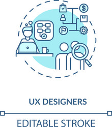 ux designer turquoise concept icon vector image