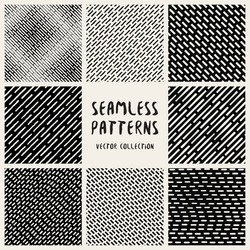 set geometric seamless pattern vector image