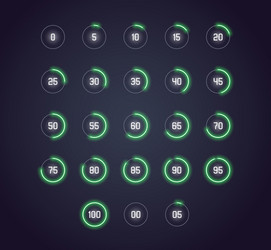 icon set in neon style loading buffering vector image